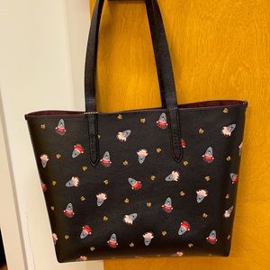 COACH RexySharky Leather Large Travel Tote Handbag